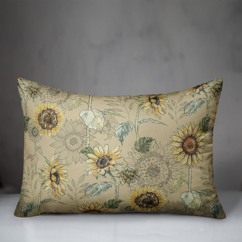 Housse de coussin rectangulaire en polyester / mélange de polyester, Jaune