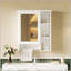 Armoire de salle de bain 3 en 1, fixation murale 24 po avec tablette réglable et barre à serviettes, miroir haute définition pour rangement de meuble-lavabo-366035168