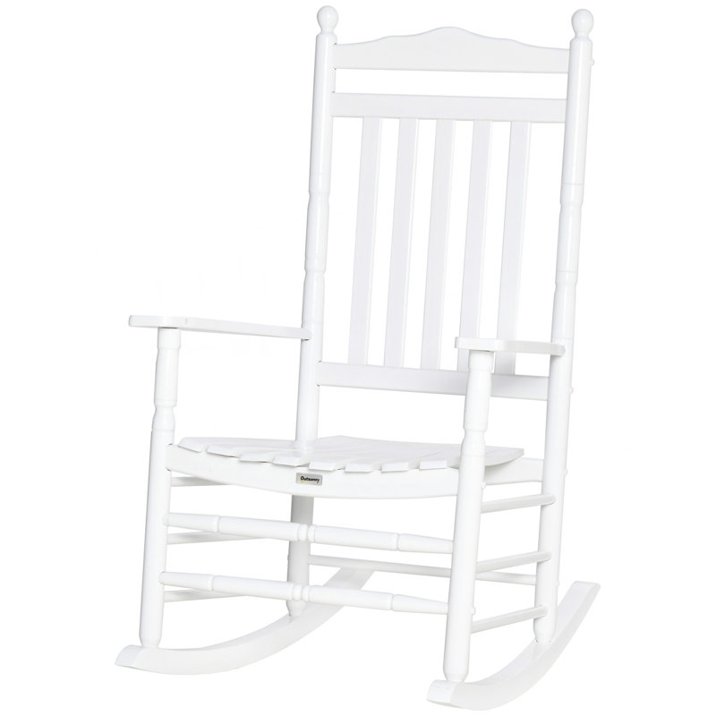 Traditional High-Back Rocking Chair, White