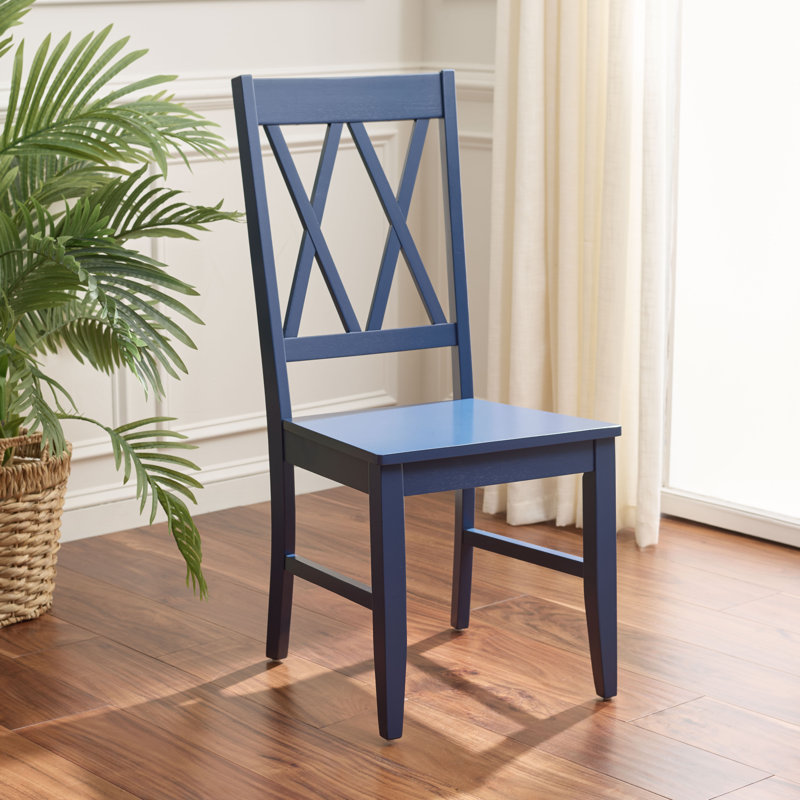 Yelena Double X-Back Side Chair, Dark Blue