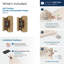 Charnière d'armoire double en bronze champagne 1/4 po (6 mm) superposable - 1 paire-86215690