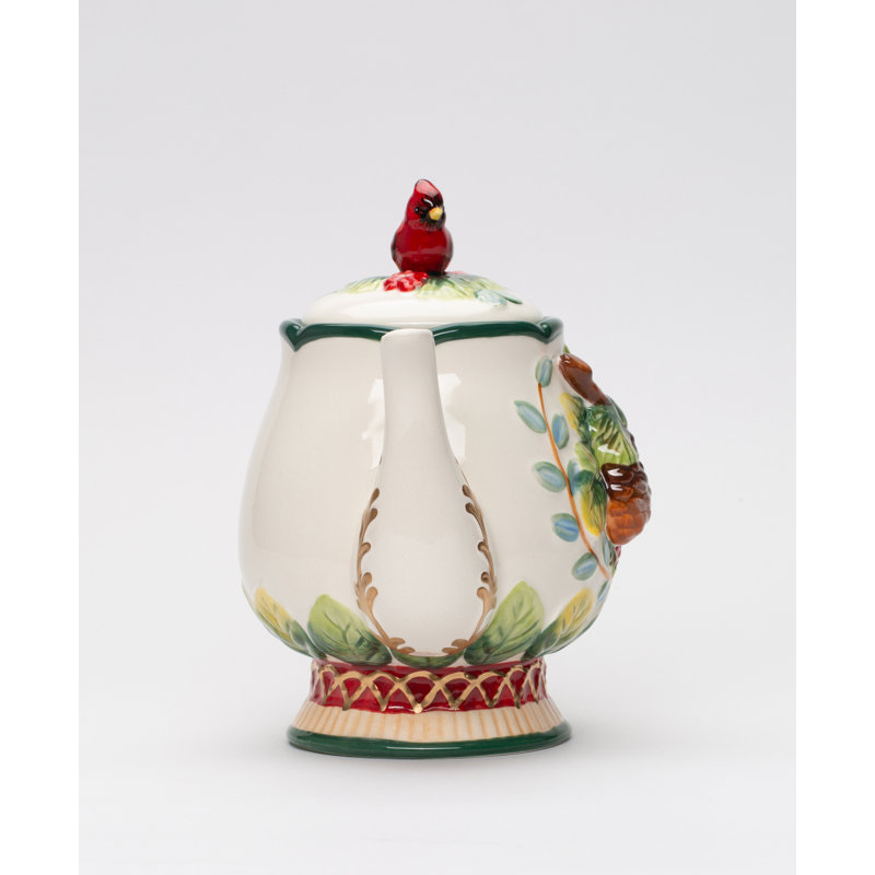 Evergreen Cardinal Teapot