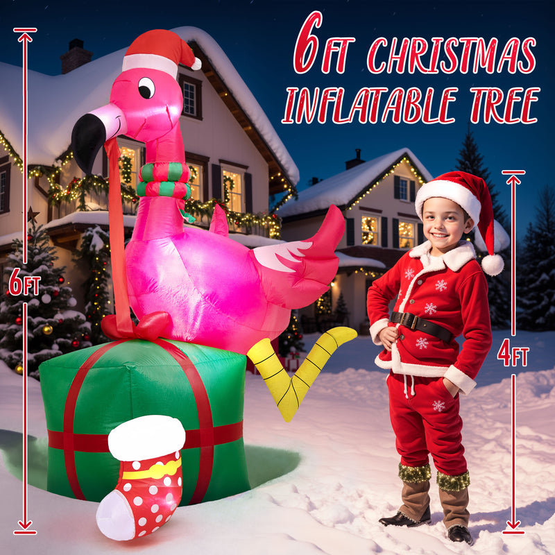 Flamant de Noël gonflable