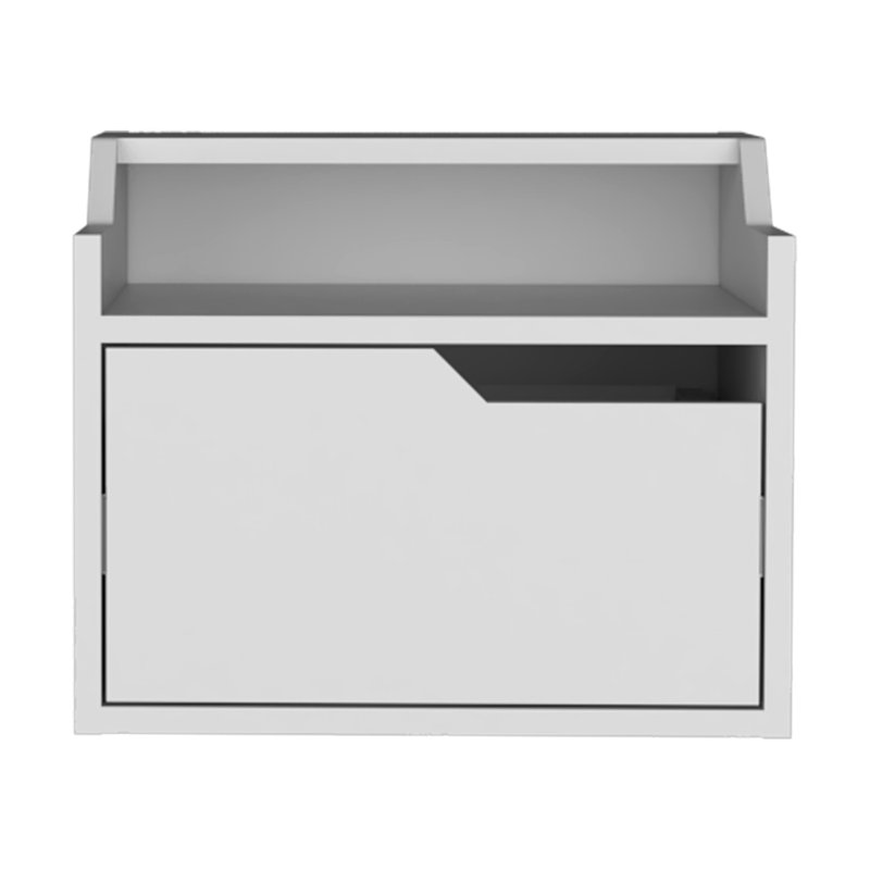 Floating Nightstand Chester, Bedroom, White, White
