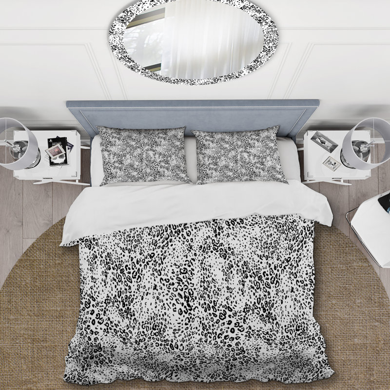 Ensemble de housse de couette en microfibre noir / blanc 3 pièces