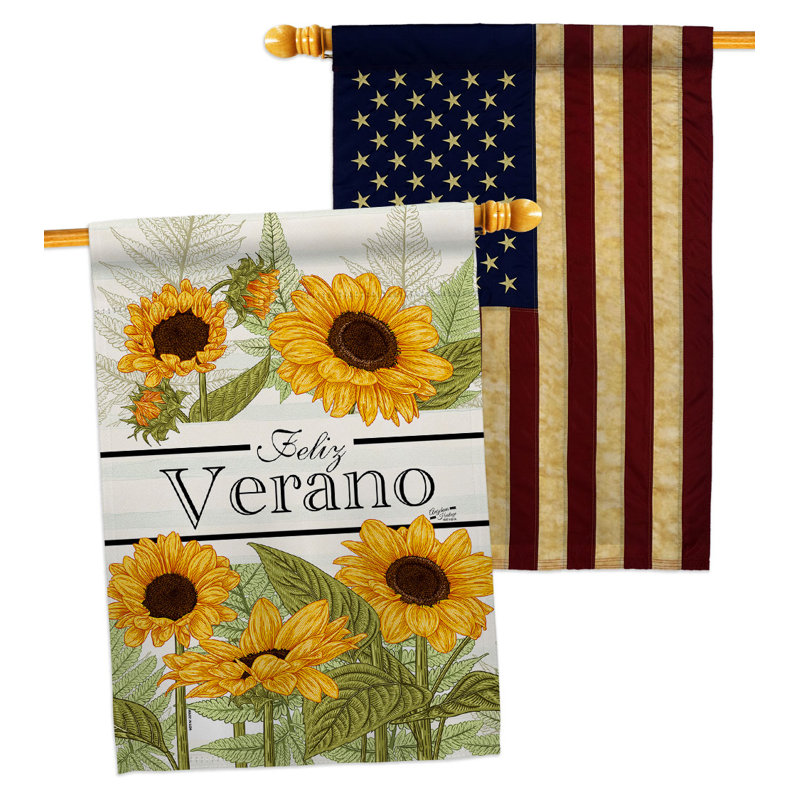Drapeau de maison 40 po x 28 po Feliz Verano