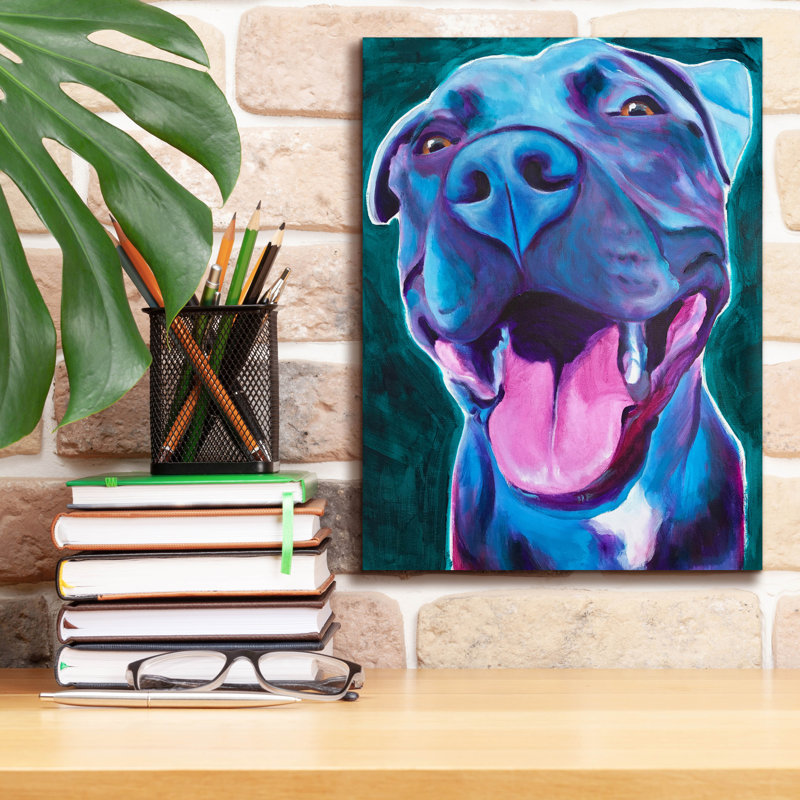 «Pit Bull - Bleu ciel» par Dawg Painter, H 16 po x l 12 po x P 0,75 po