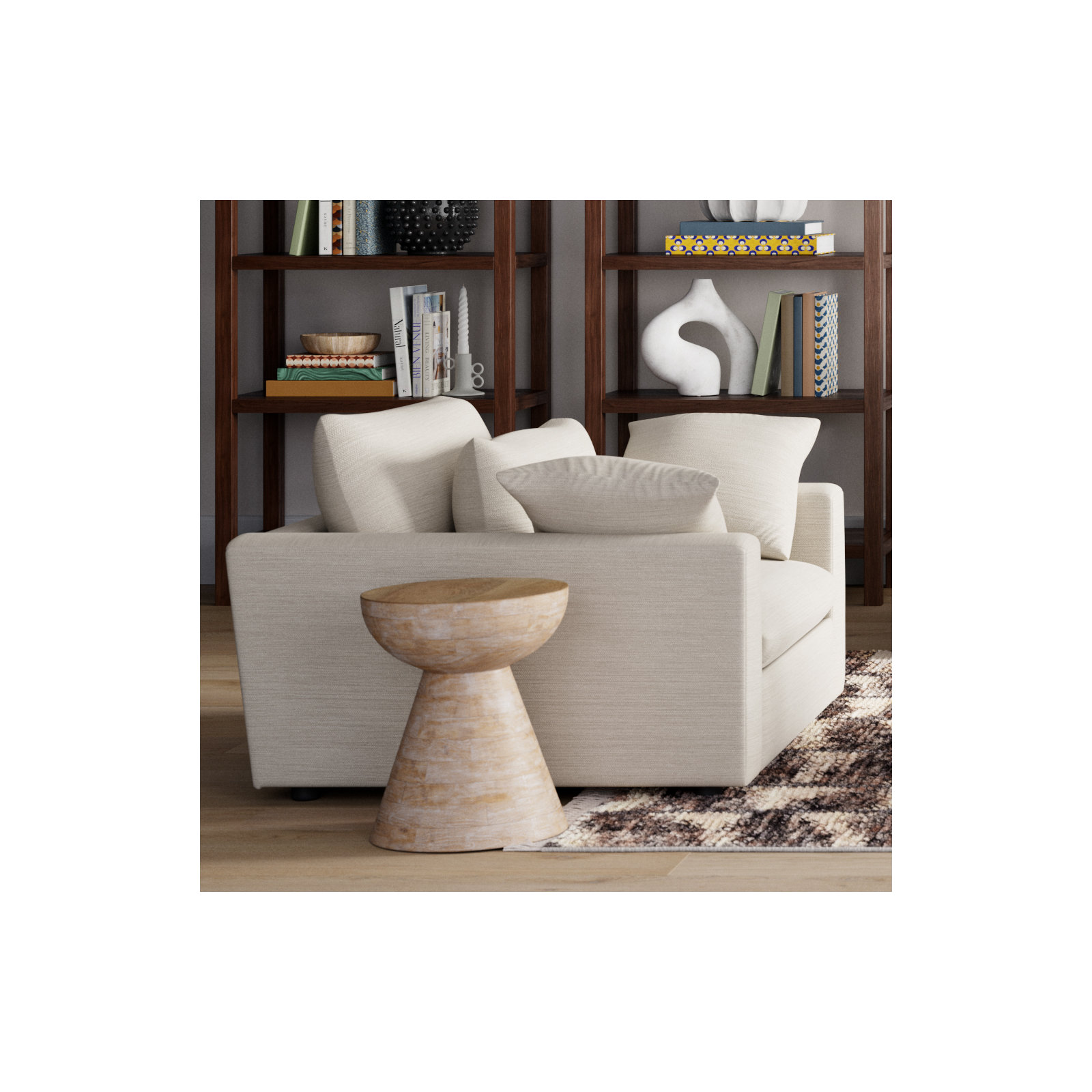 Remy Upholstered Chair and a Half, Indy Cocoa Linen Blend