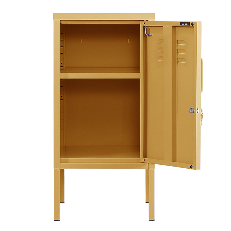 Nilan 38cm W Steel Bedside Table, Mustard