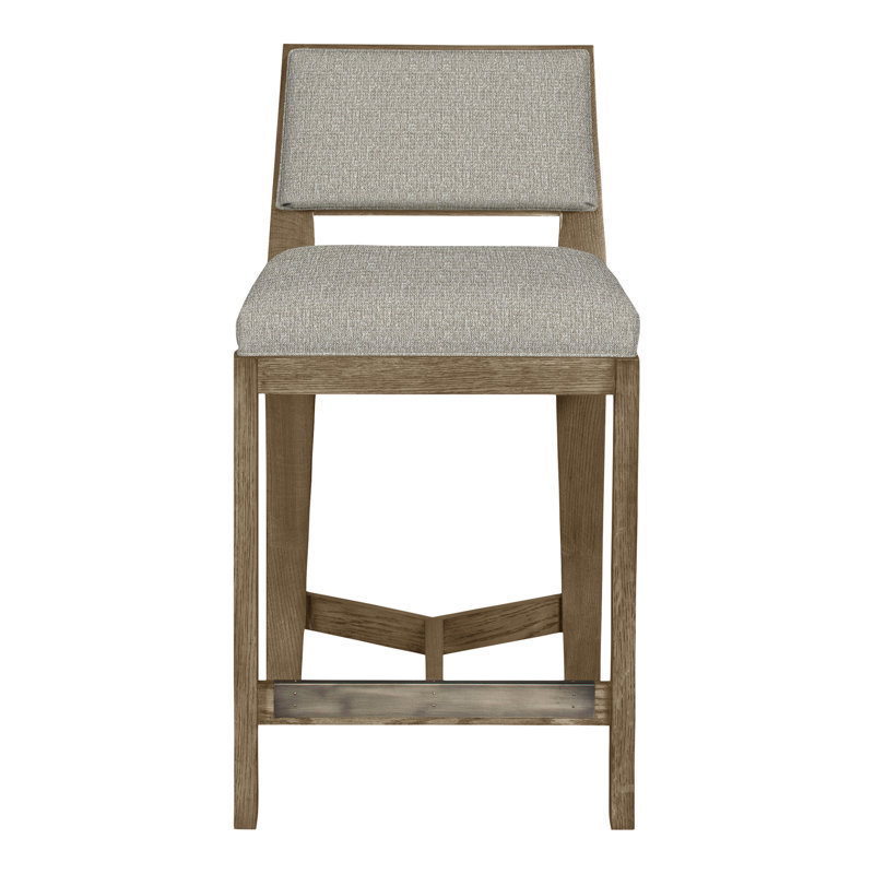 Scoville By Thom Filicia Upholstered Counter Stool with Solid Wood Frame, Hampton, Galet Tarbee