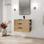 Meuble-lavabo mural 30 po avec lavabo, tiroir à fermeture en douceur et tablette latérale