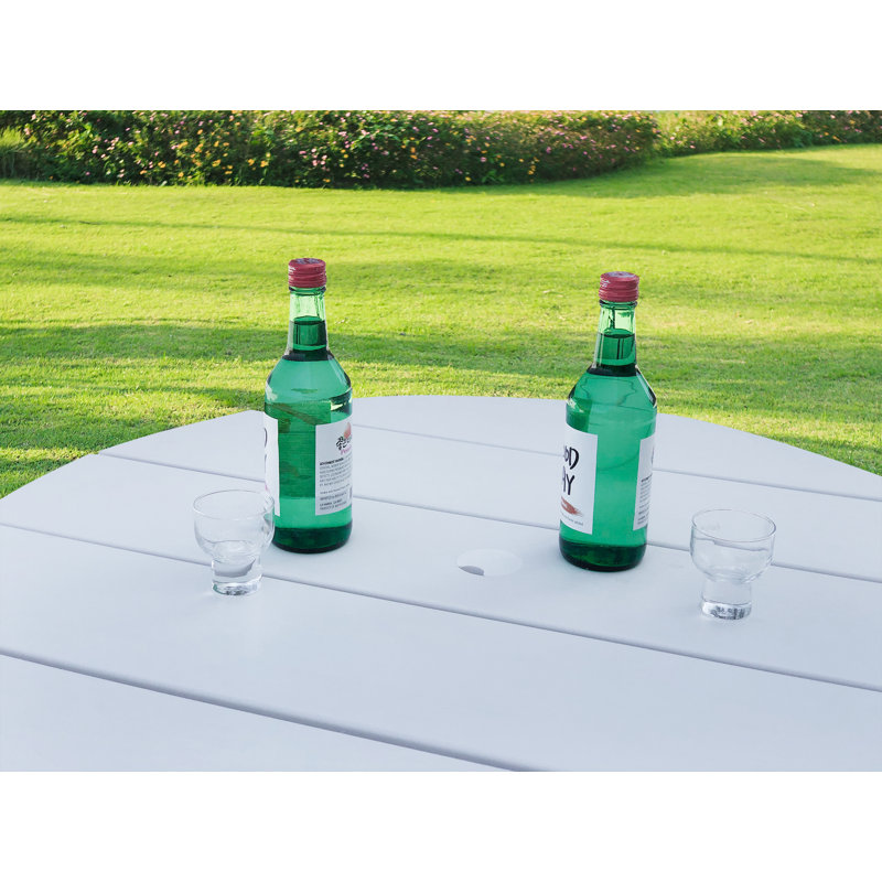 Cabo HDPE 32" Round Bar Table, White