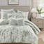 Ensemble d'édredon pour lit double / grand 5 pièces avec coussins décoratifs, vert