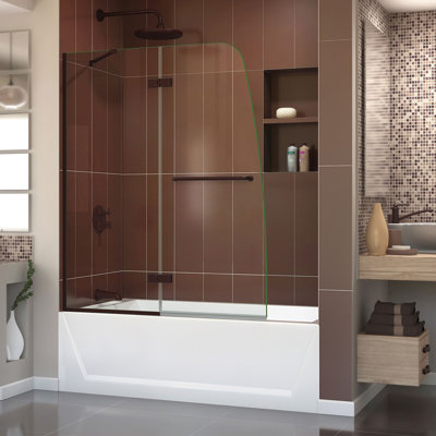 Aqua Ultra 47.75" - 48" W x 58" H Hinged Frameless Tub Door