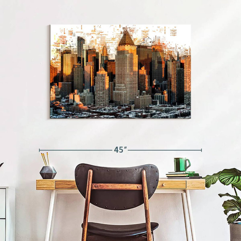Sireci New York Buildings Abstract, 26" H x 39" W