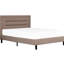 Contemporain, brun, lit double, lit tapissier, tête de lit, capitonnage horizontal, structure en contreplaqué, lattes, pieds, installation rapide, plateforme d'expédition compacte, conception moderne en bois massif, bois massif, facile