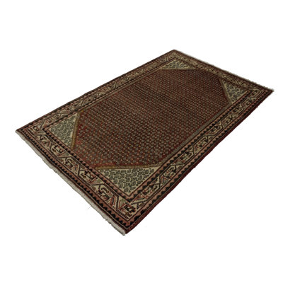 Henriane One-of-a-Kind Rectangle 4'1" X 6'1 1980s Wool Area Rug in Red