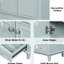Base d'armoire de salle de bain 30 po seulement - Design moderne, porte et tiroir en bois massif, tablette réglable, base à assembler, 30 po, options de rangement-1196607342