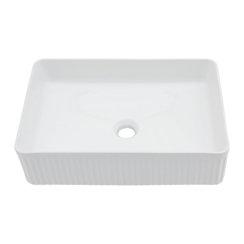 Lavabo de salle de bain rectangulaire en céramique