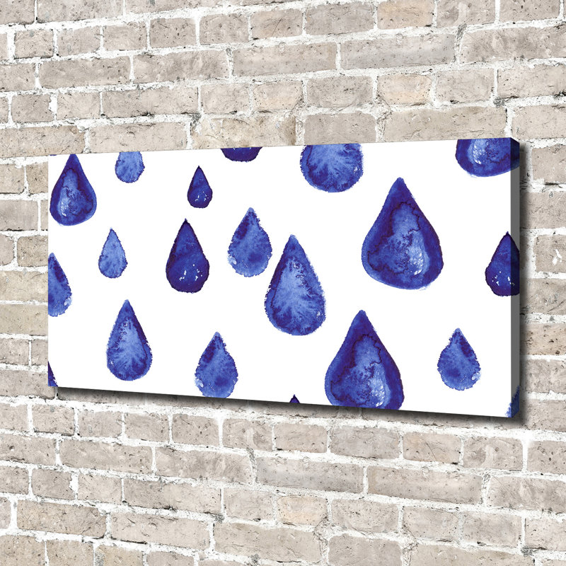 Blue Drops - Wrapped Canvas Print, 70cm H x 140cm W