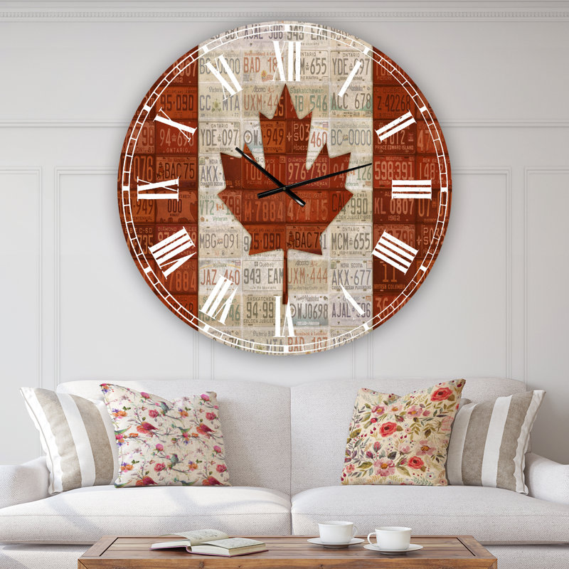 Horloge murale traditionnelle sur plaque Canada, Moyen