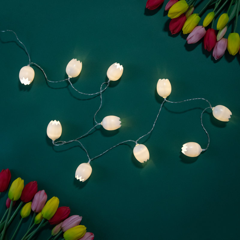 10-Count Cracked Easter Egg LED String Lights 4.5ft Clear Wire