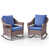 Coussin bleu / cadre brun