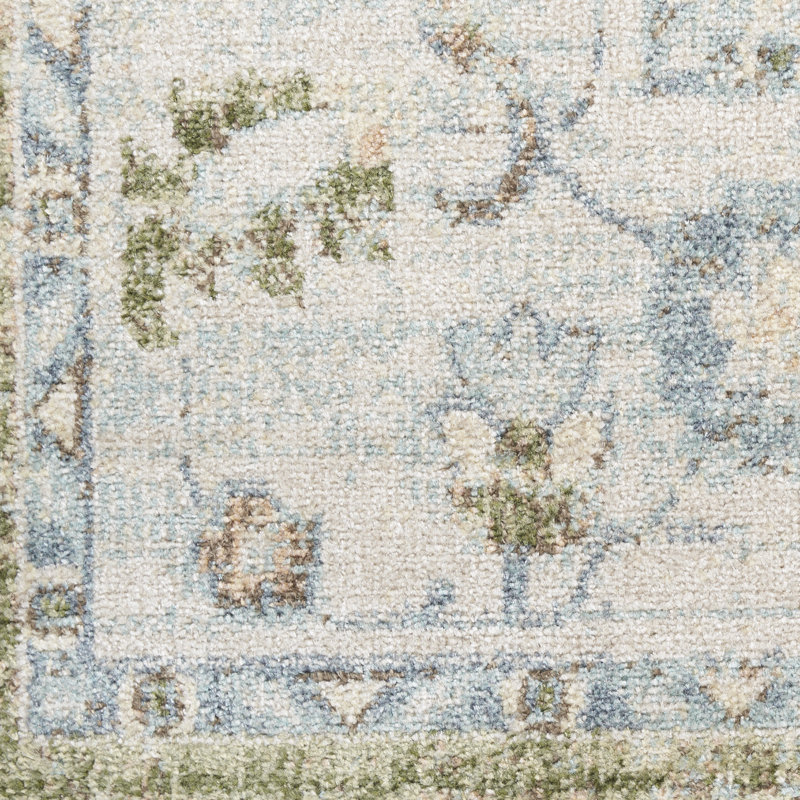 Haydel Machine Washable Area Rug in Blue, Rectangle 2'2" x 4'