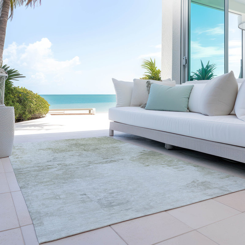 Khloei Washable Abstract Indoor / Outdoor Rug, Rectangle 10' x 14'