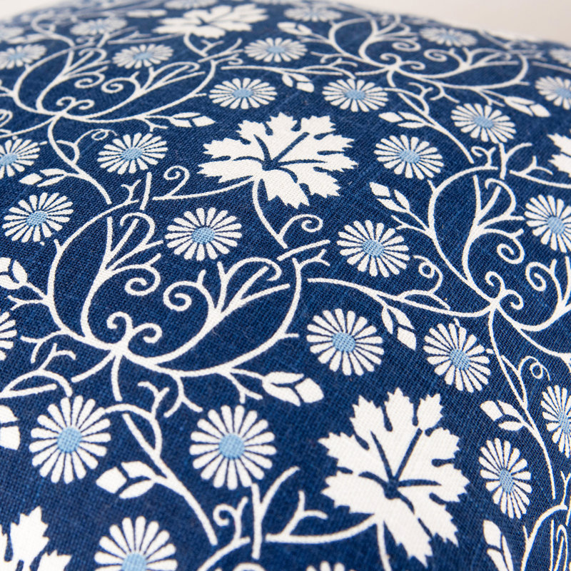 100% Cotton Throw Pillow, Blue/Natural, Down Blend