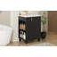 Meuble-lavabo simple 24 po avec lavabo en céramique, tablettes latérales ouvertes, porte à fermeture en douceur, structure en pin massif, autoportant
