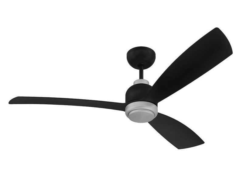 52'' Ceiling Fan with LED Lights, Flat Black/Painted Nickel