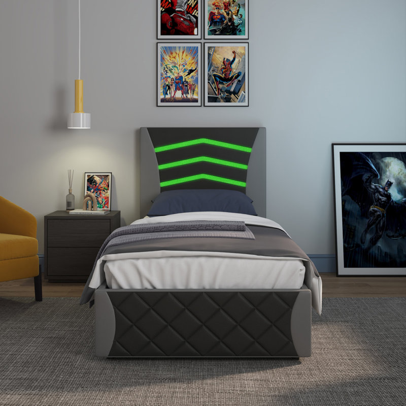 Cyrelle Upholstered Ottoman Storage Bed, Grey
