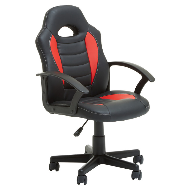 Inbox Zero Polyurethane, Black/Red