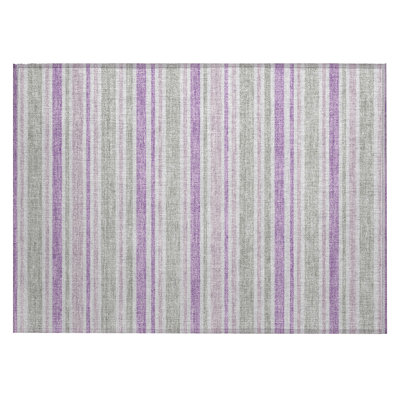 2' X 3' Pearl Striped Washable Non Skid Indoor Outdoor Area Rug