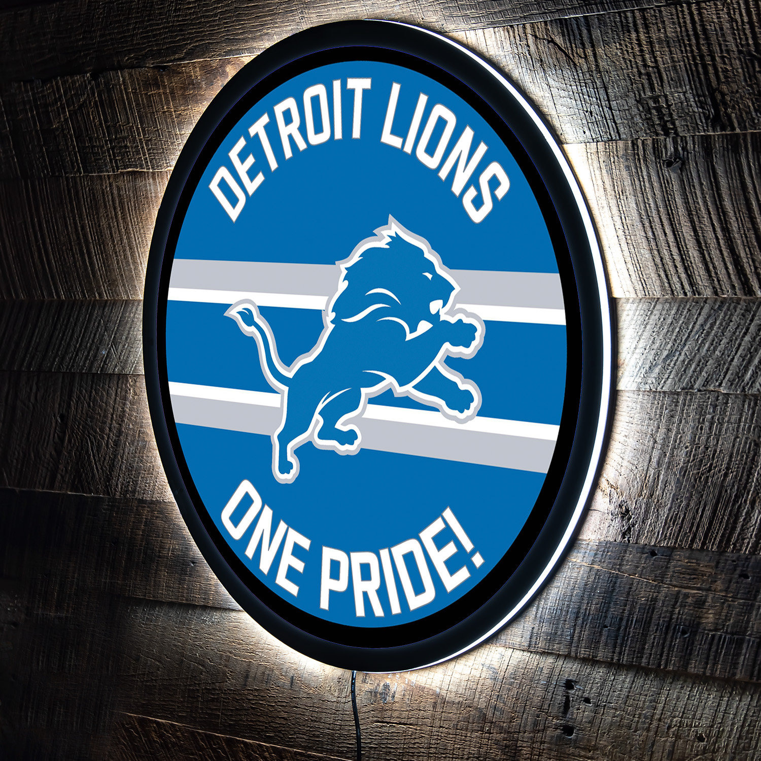 NFL Round Distressed Sign: Detroit Lions