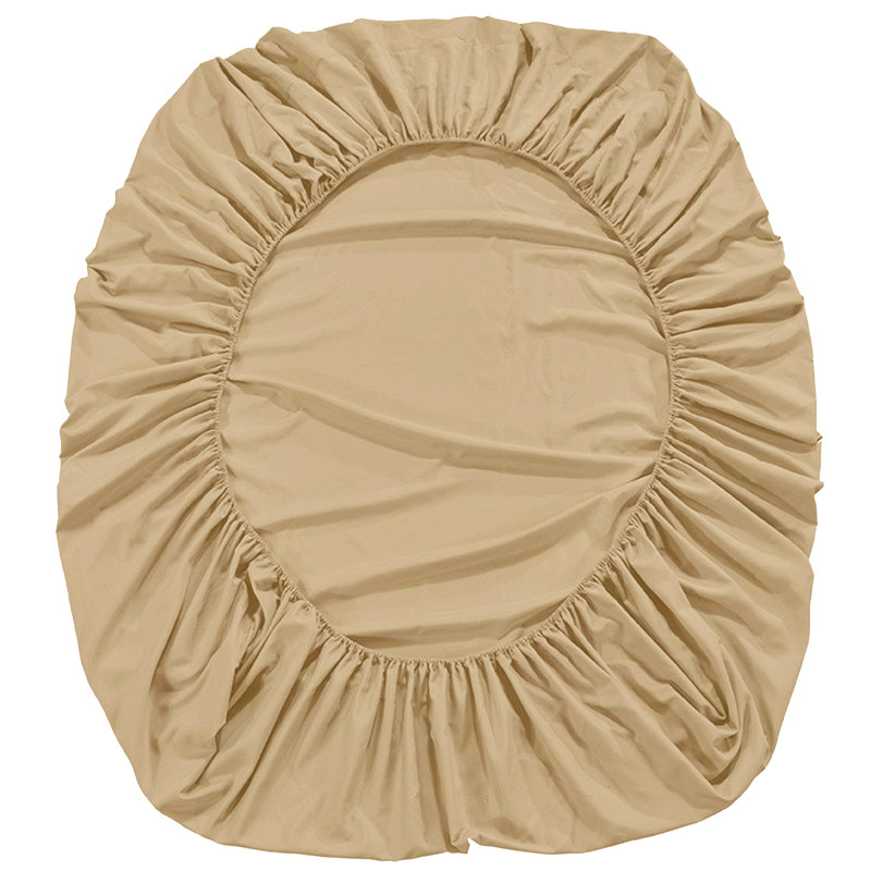 Egyptian Cotton Sateen Fitted Sheet, Standard, Sand