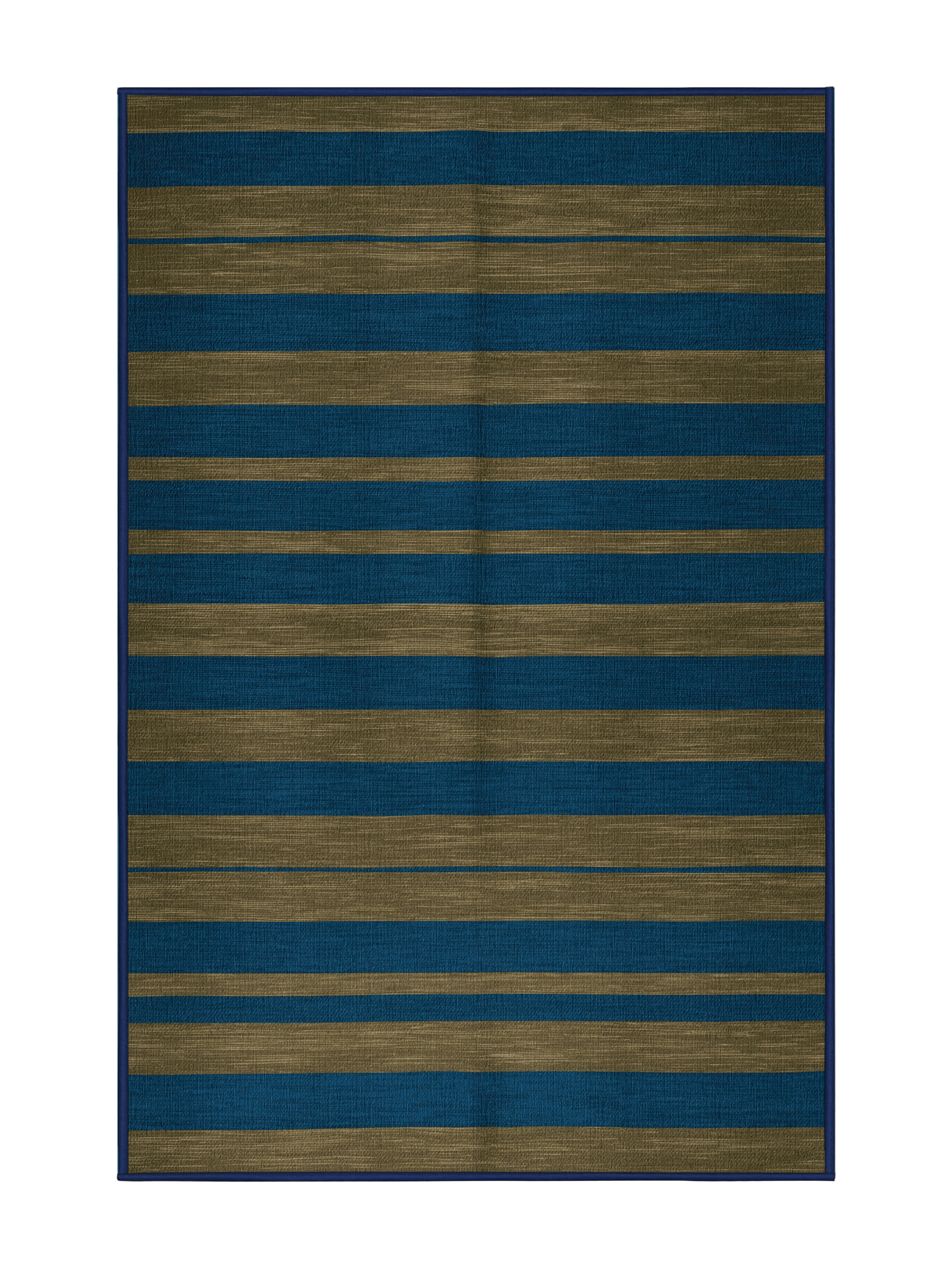 Wildon Home® Machine Washable Horizontal Stripes Blue Area Rug | Wayfair
