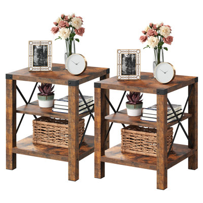 Ensemble de tables de bout avec rangement Tristica
