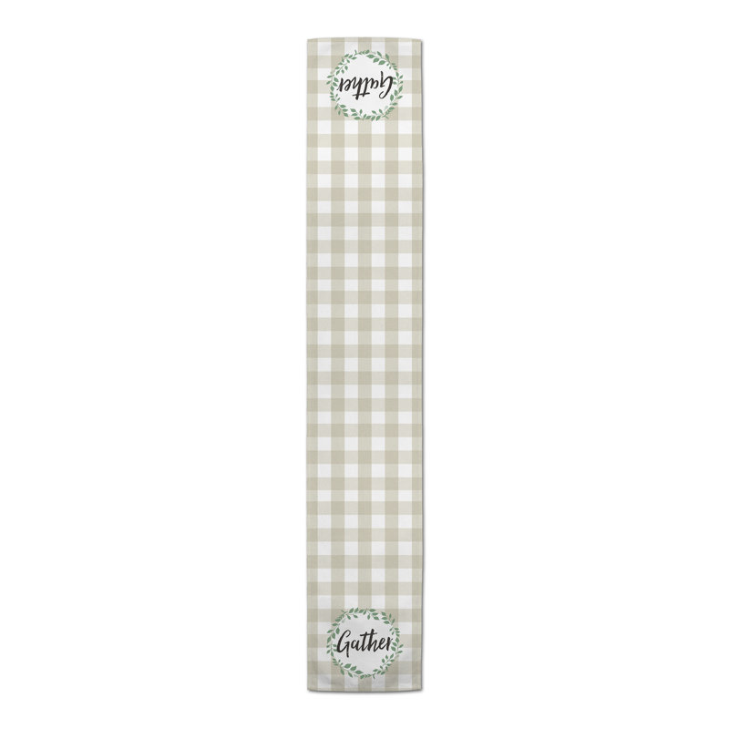 Bolatbek Rectangle Gingham Polyester Table Runner, 90" x 16"