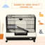 26" Portable Small Animal Enclosure With Efficient Transport Rolling Wheel - 2-Level Shelter. For Ferrets, Chinchillas, Rabbits. Removable Tray, Platform, Ramp. , Ventilated Cage Wheels Chinchilla
