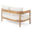 Élégante table basse en bois et bois avec coussins d'eau et mobilier d'extérieur de forme épurée - Style