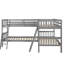 Lit superposé simple en L en gris. Bois massif pour la longévité. Possibilités d'utilisation polyvalentes. Améliore l'atmosphère de la chambre à coucher. Aucune boîte à ressorts nécessaire. Sécuritaire avec. Dimensions de 76 po x 39 po. Poids de 175 lb / 275 lb-922826690