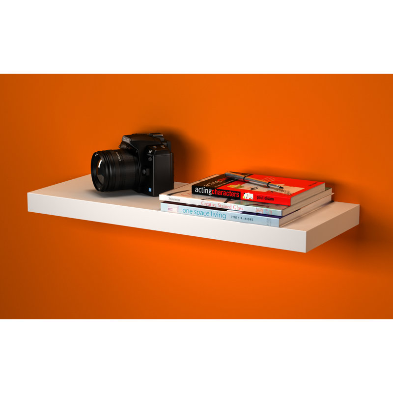 3 Piece Floating Shelf, 4cm H x 80cm W x 23.5cm D, White