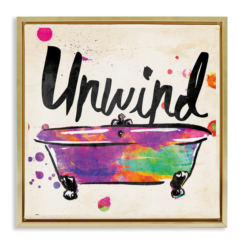 «Unwind Rainbow Colors Icon Bath», art mural sur toile flottante par Jace Gray WRP-1097, H 18 po x l 18 po
