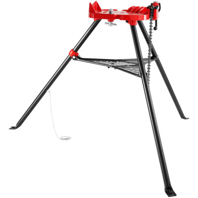 Chain Vise with Tripod Stand | 3.2 to 152 mm Pipe Capacity | 600 kg Loading Capacity | Portable Stand with Folding Legs and Tool Tray | Ideal for Plumbing and Pipe Work
