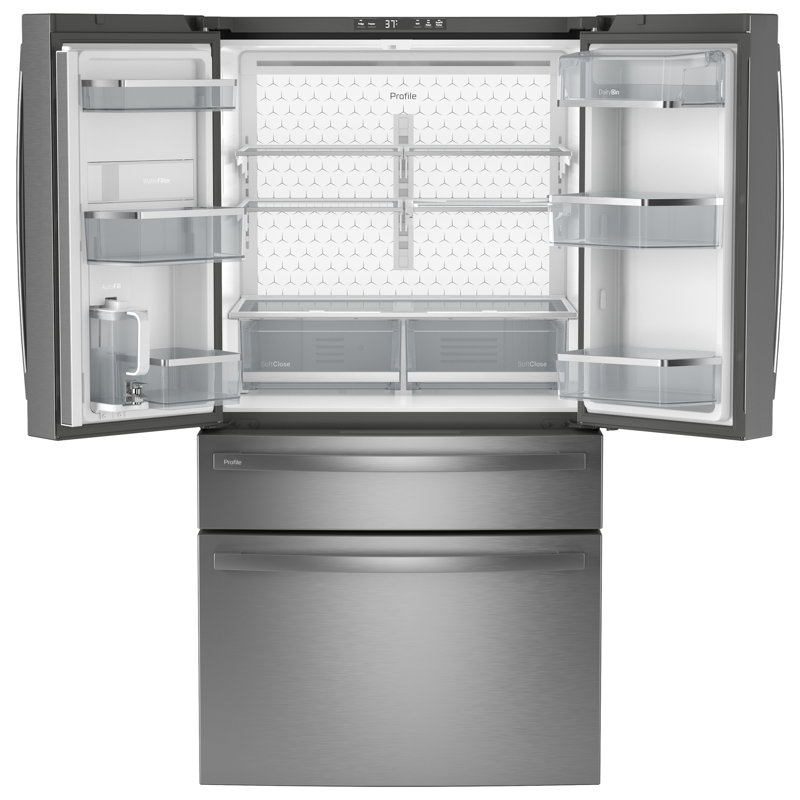 GE Profile ENERGY STAR 23.2 Cu. Ft. Smart Counter-Depth Fingerprint Resistant 4-Door French-Door Refrigerator With Dual-Dispense Autofill Pitcher