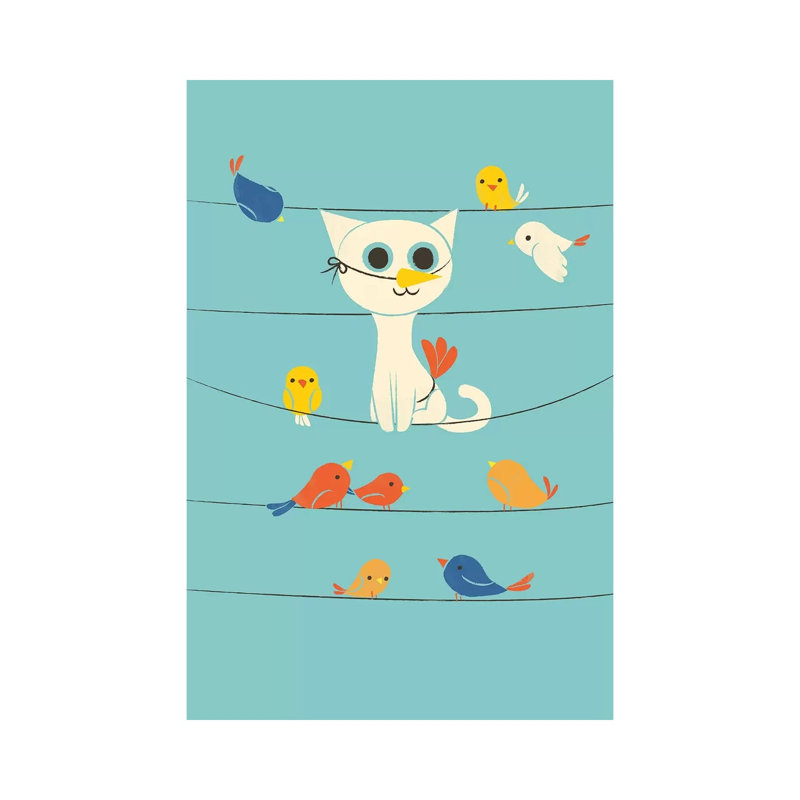 Bird Watching by Jay Fleck - Wrapped Canvas Painting, 20.32 cm H x 30.48 cm W