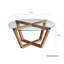 Table basse moderne avec plateau 100% verre trempé, 29,5 po x 13,8 po x 29,5 po | Structure robuste en bois de pin 100% avec finition en bois élégante | Parfait pour le salon, design élégant et fabrication durable