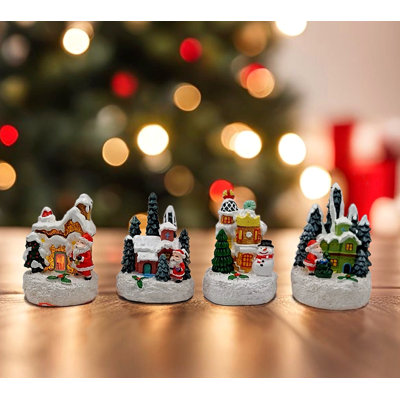 Festive House with Snowman. Christmas Village  F07-N1-3-Y26B